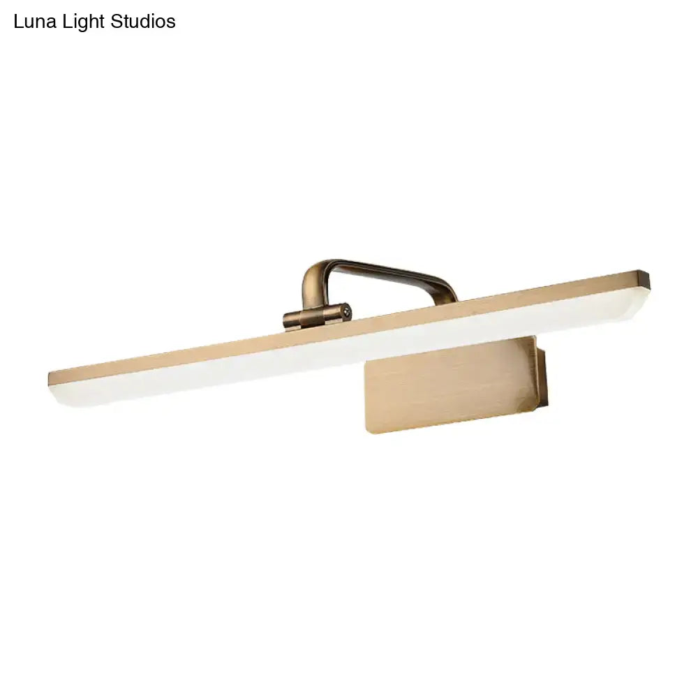 Modern brushed brass led vanity sconce – bathroom wall light