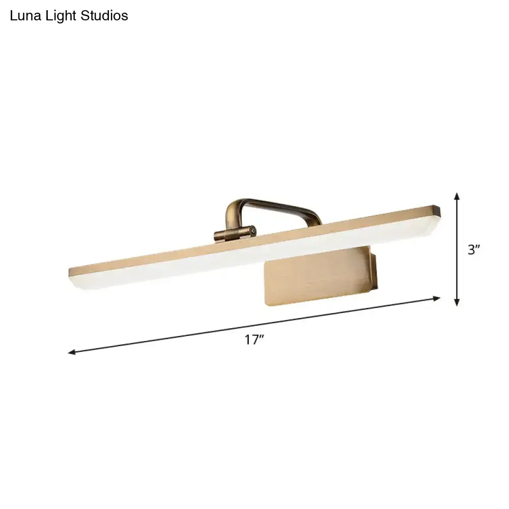 Modern brushed brass led vanity sconce – bathroom wall light