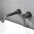 Modern brushed gold and black basin faucet set for bathroom sink