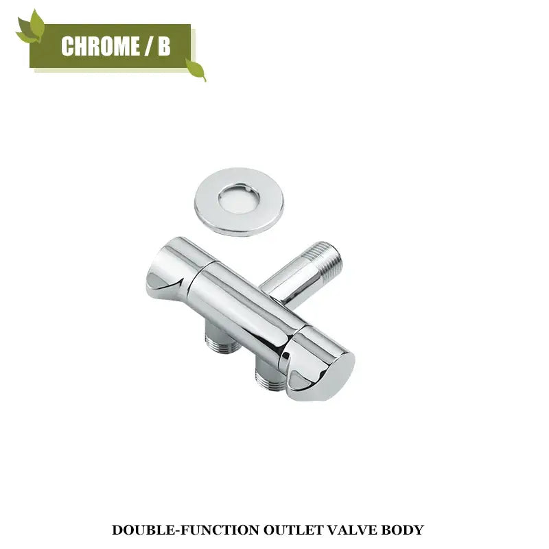Modern brushed gold angled dual outlet toilet filling valve bathroom