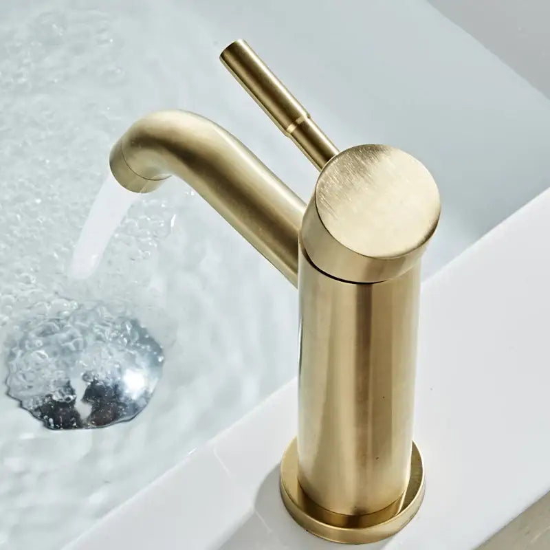 Modern brushed gold basin faucet bathroom single handle mixer