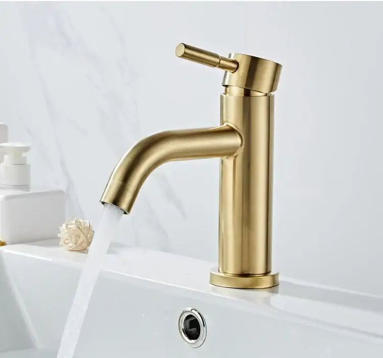 Modern brushed gold basin faucet bathroom single handle mixer
