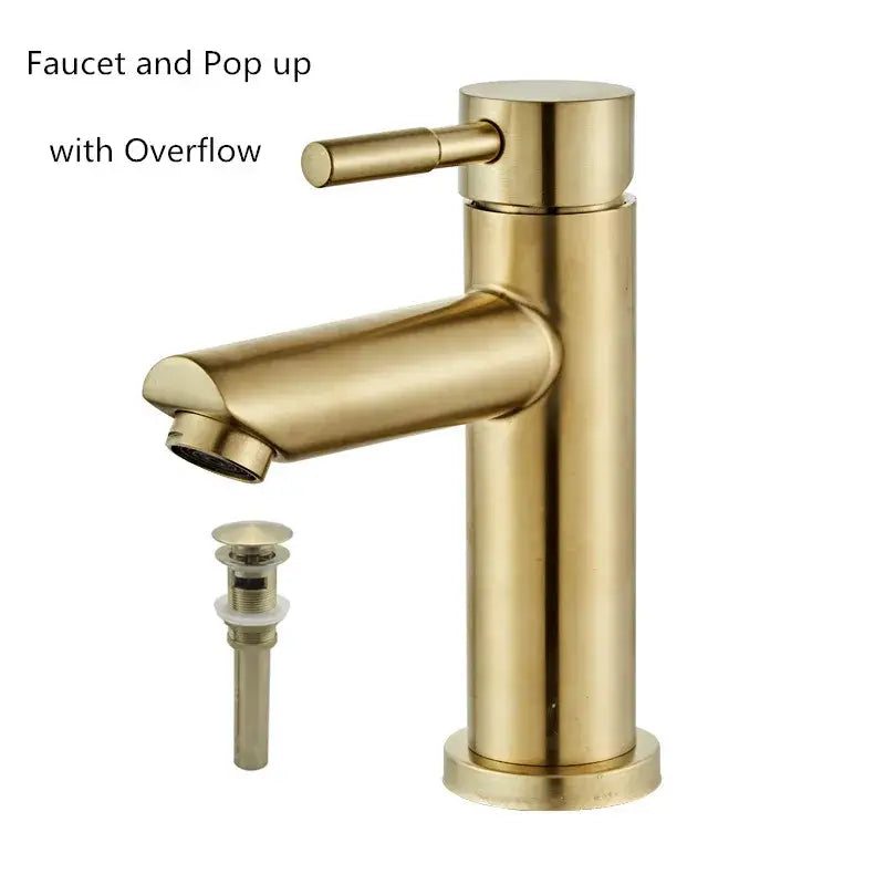 Modern brushed gold basin faucet bathroom single handle mixer