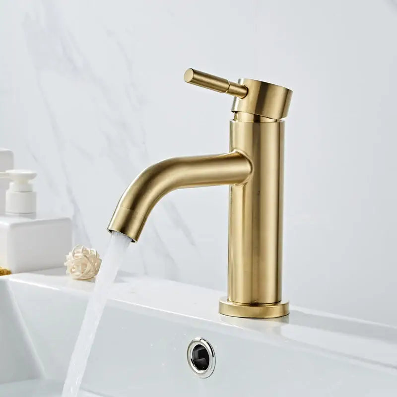 Modern brushed gold basin faucet bathroom single handle mixer