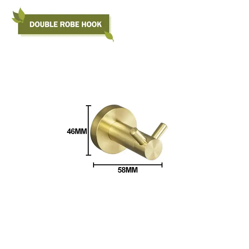 Modern brushed gold bathroom hardware set with glass soap dish