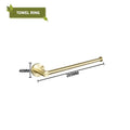 Modern brushed gold bathroom hardware set with glass soap dish
