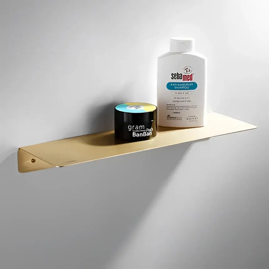 Modern brushed gold bathroom hardware set with towel rack