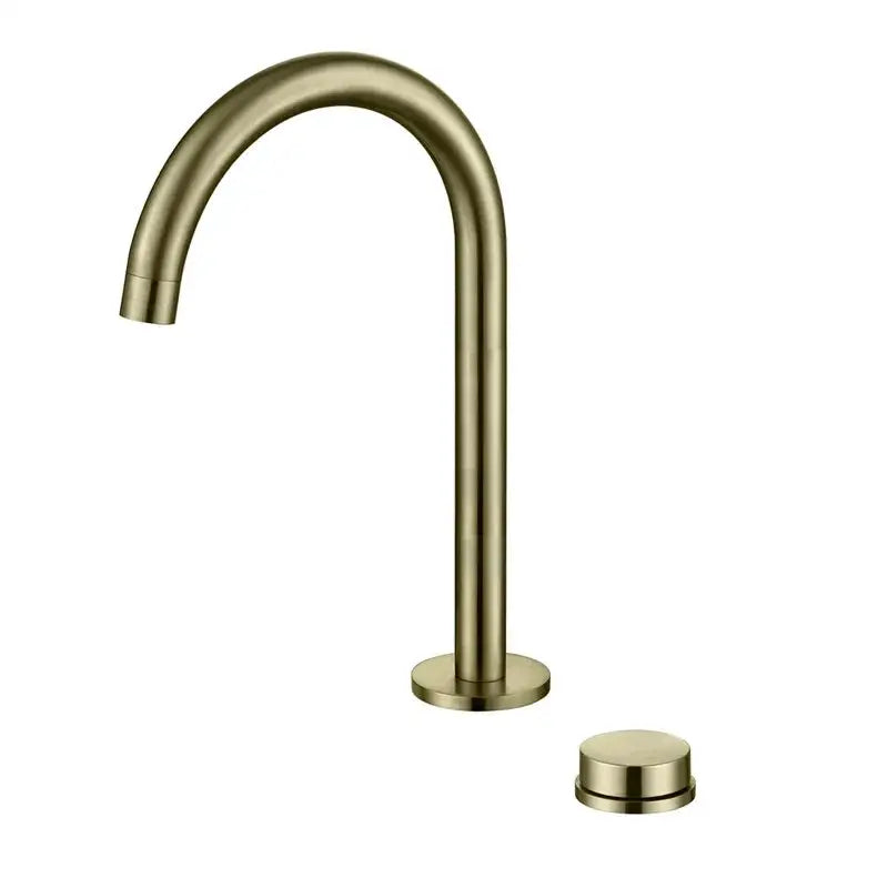 Modern brushed gold & black basin faucet kitchen rotating tap