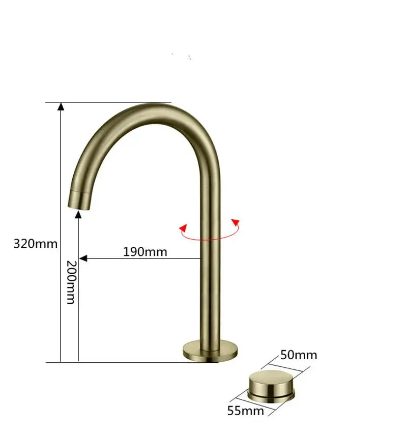 Modern brushed gold & black basin faucet kitchen sink tap