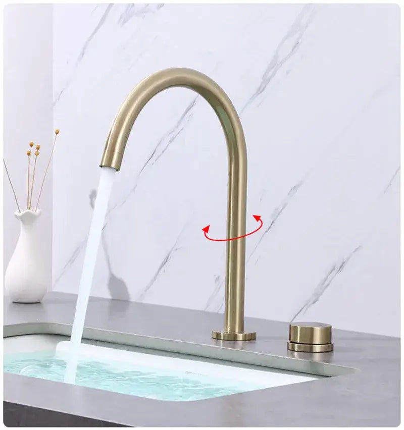 Modern brushed gold & black basin faucet kitchen sink tap