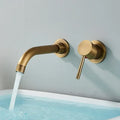 Modern brushed gold & black wall mounted basin faucet bathroom mixer