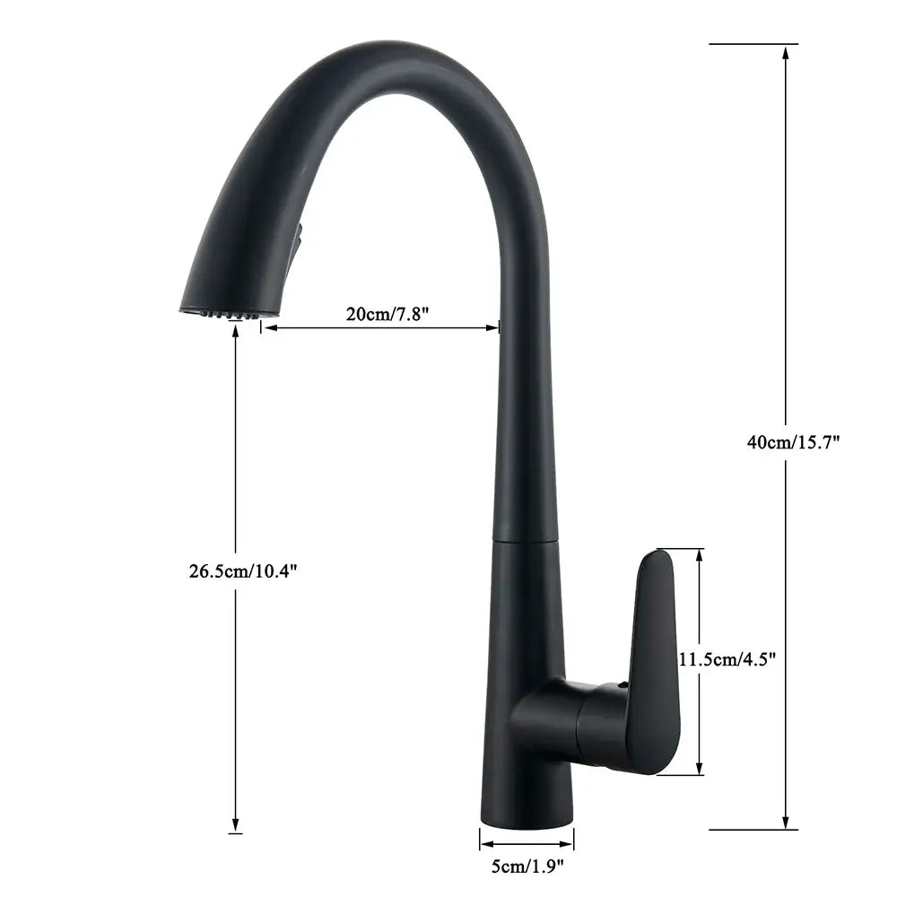 Modern brushed gold gourmet kitchen faucet with flexible pull out tap