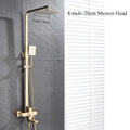 Modern brushed gold rain shower set bathroom mixer with handheld spray