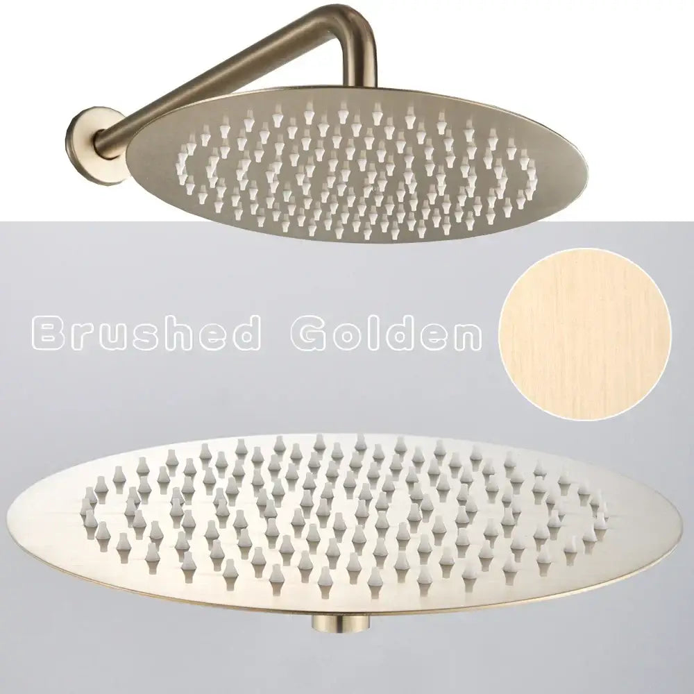 Modern brushed gold rainfall shower set bathroom fixture
