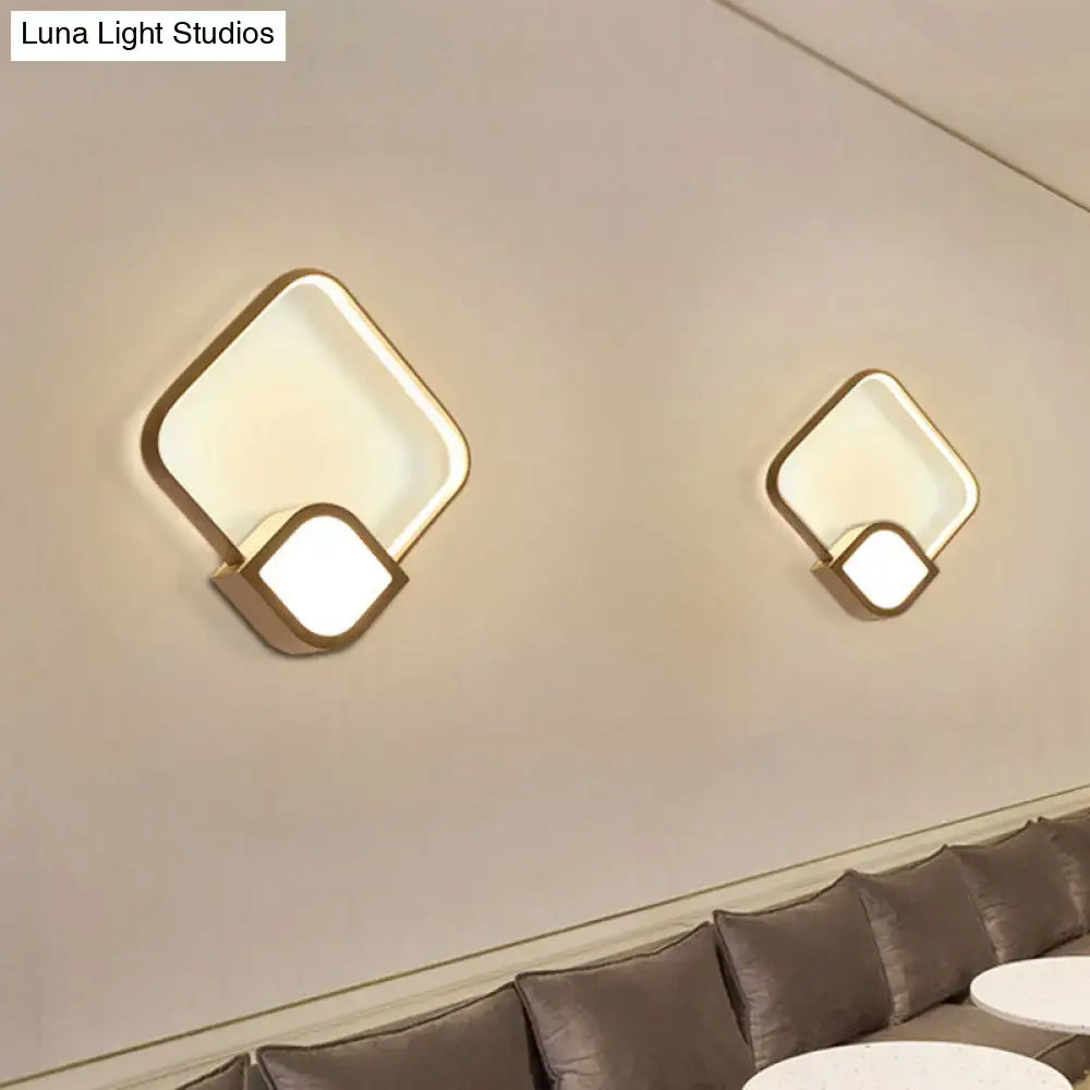Modern brushed gold & white led sconce bedroom max bulb wattage 15w