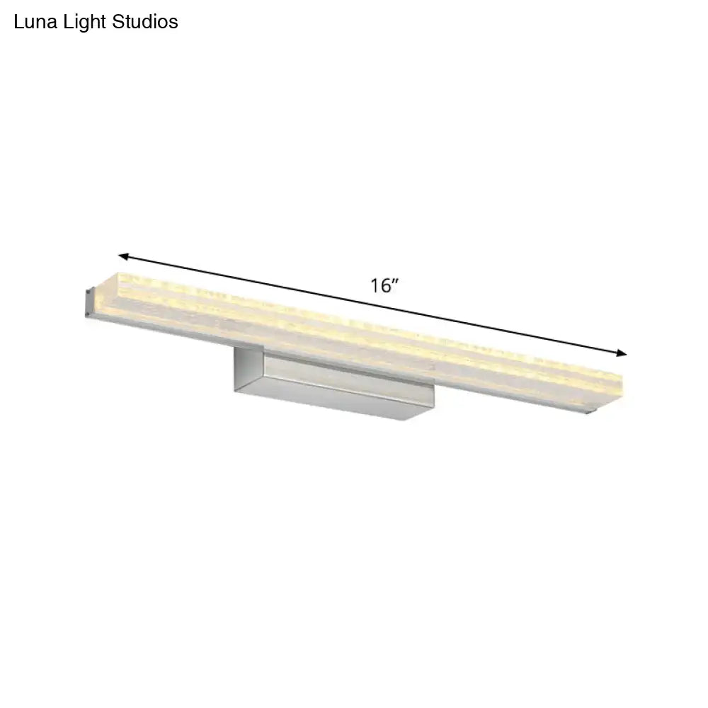 Modern brushed metallic led vanity sconce with acrylic shade bathroom