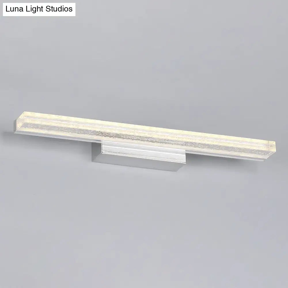 Modern brushed metallic led vanity sconce with acrylic shade bathroom