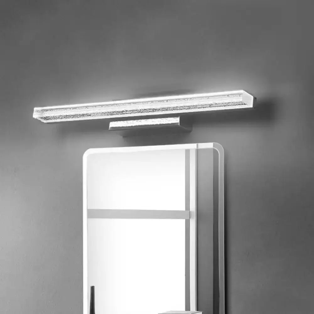 Modern brushed metallic led vanity sconce with acrylic shade bathroom