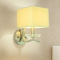 Modern brushed nickel bedside wall lamp with crystal – bedroom cube