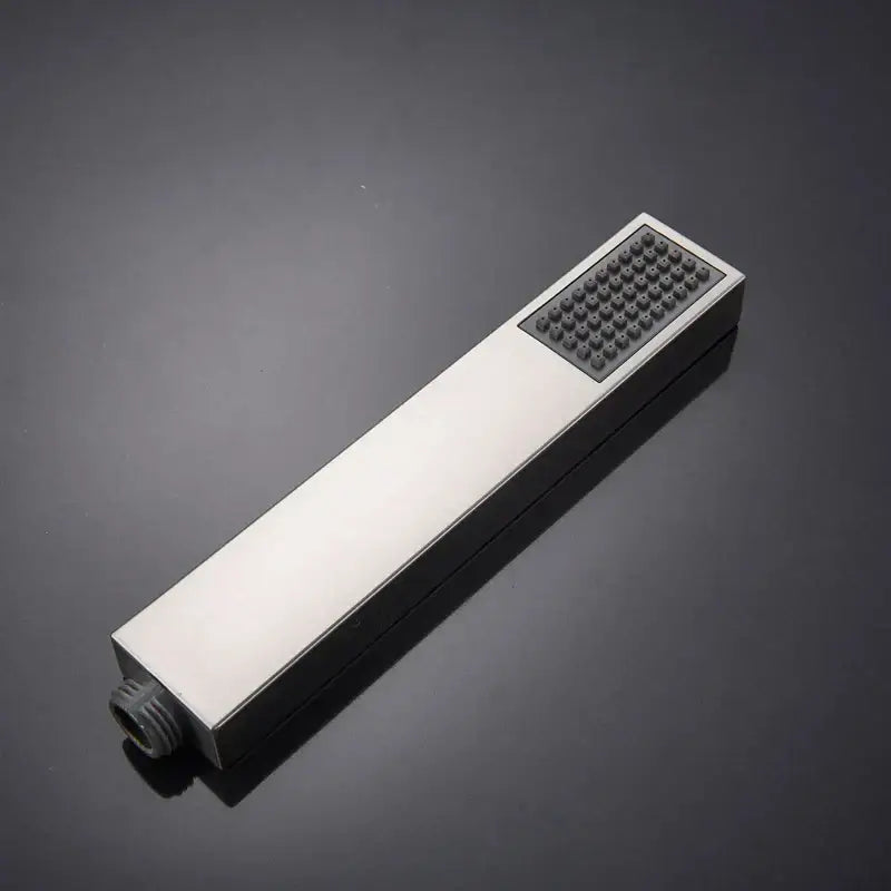 Modern brushed nickel handshower set bathroom rectangular showerhead