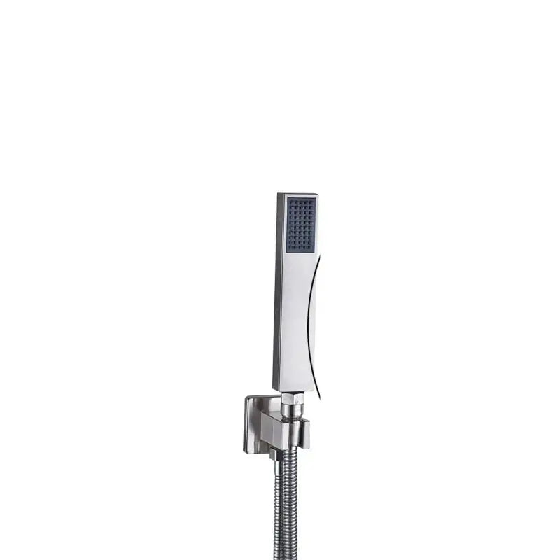 Modern brushed nickel handshower set bathroom rectangular showerhead