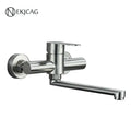 Modern brushed nickel kitchen faucet wall mounted single lever mixer