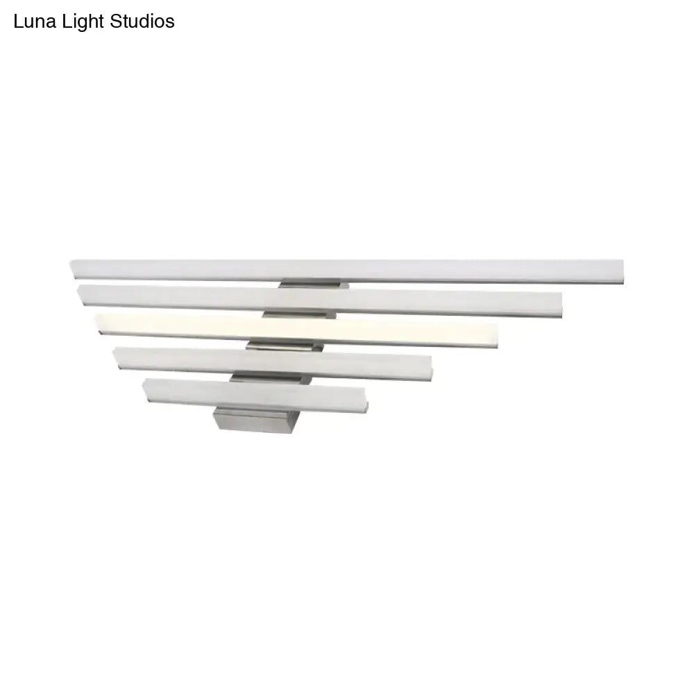 Modern brushed nickel led wall light fixture bathroom vanity sconce