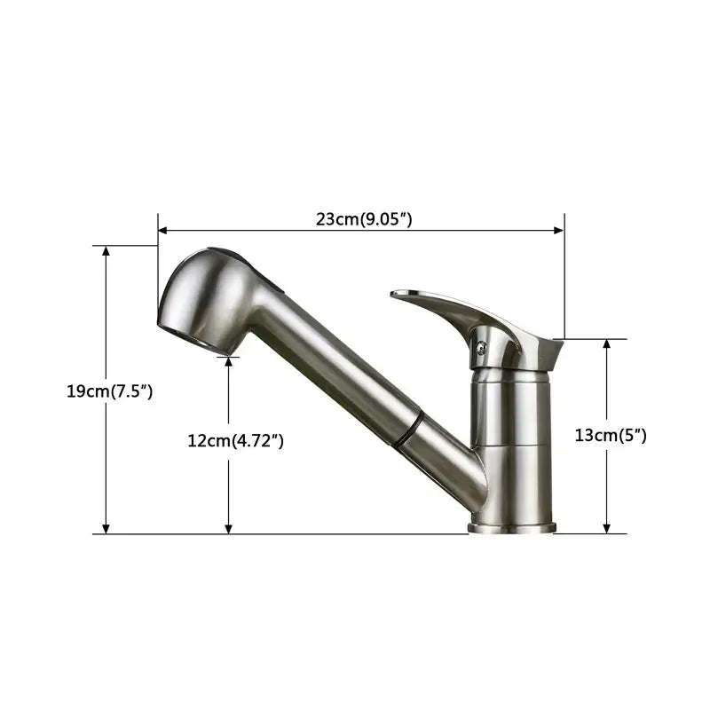 Modern brushed nickel pull down kitchen faucet with single lever handle