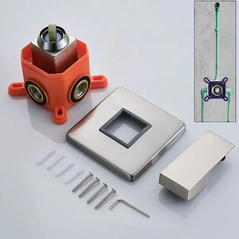 Modern brushed nickel shower mixer valve bathroom faucet