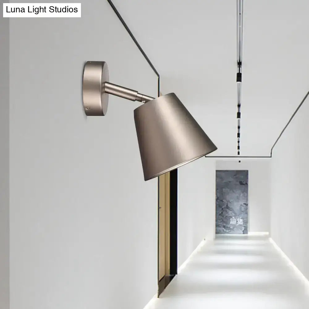 Modern brushed nickel tapered wall sconce bathroom light