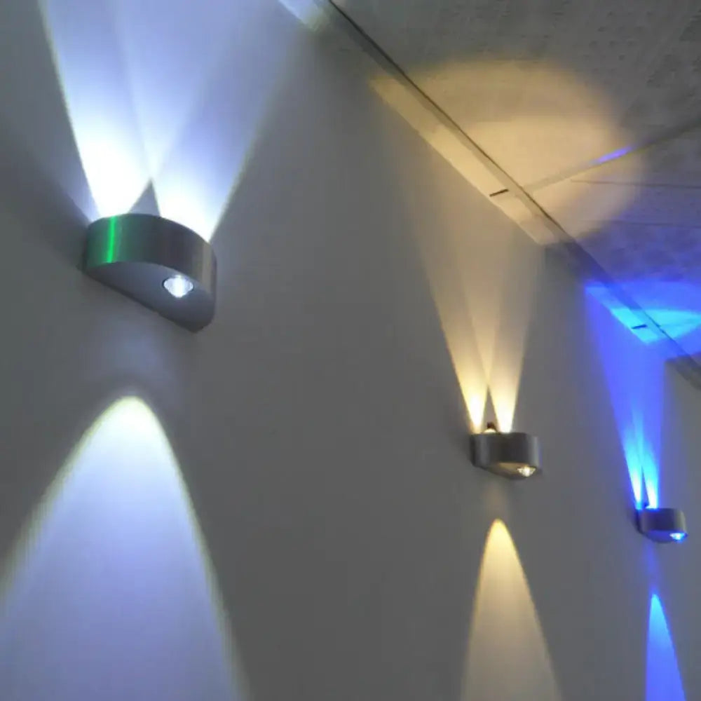 Modern brushed silver led flush mount wall light outdoor sconce