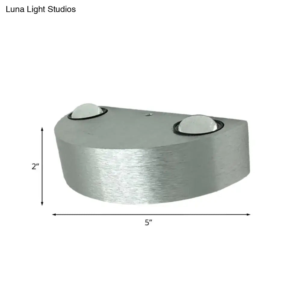 Modern brushed silver led flush mount wall light outdoor sconce