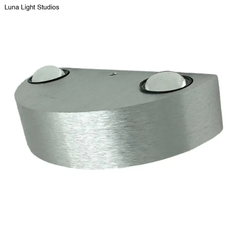 Modern brushed silver led flush mount wall light outdoor sconce