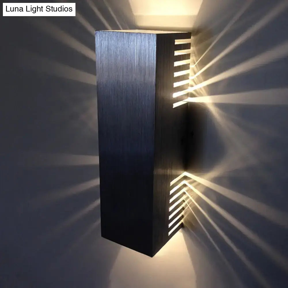 Modern brushed silver wall light warm white light bedroom sconce