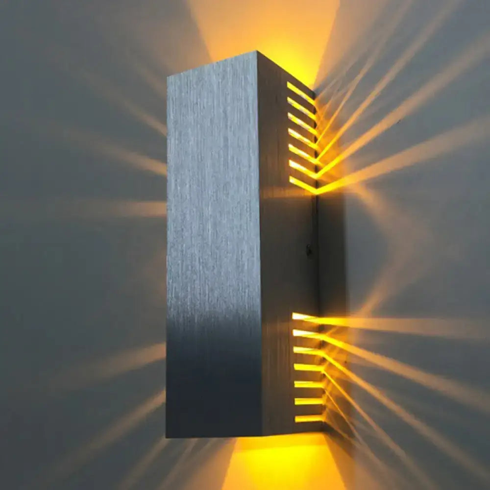 Modern brushed silver wall light warm white light bedroom sconce