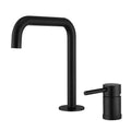 Modern brushed stainless steel kitchen faucet with curved spout