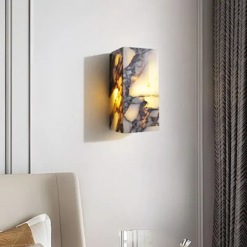 Modern bulgari stone led wall lights bedroom alabaster sconces