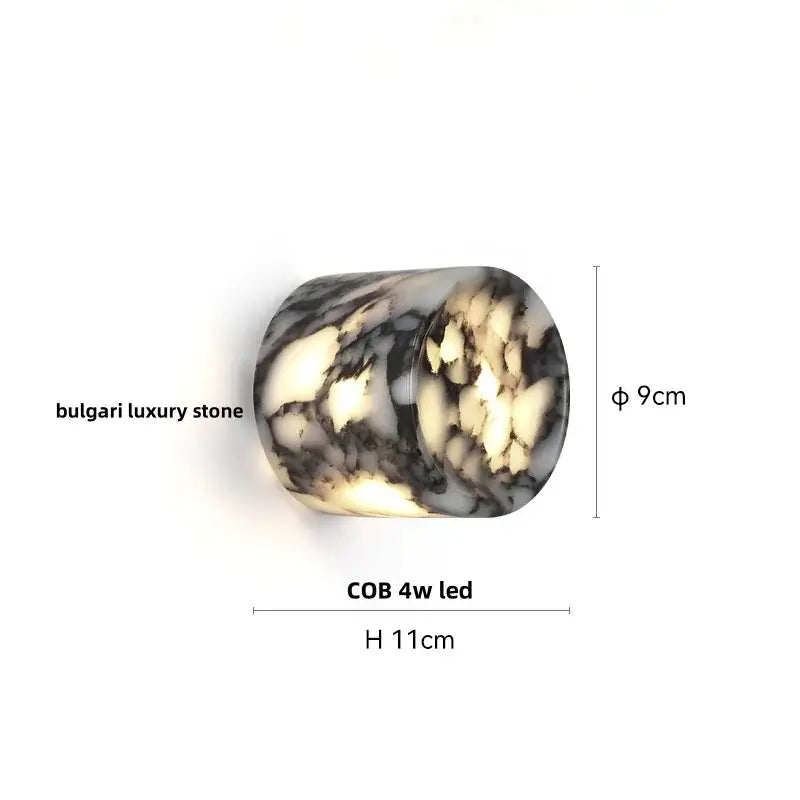 Modern bulgari stone led wall lights bedroom alabaster sconces