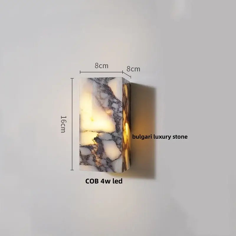 Modern bulgari stone led wall lights bedroom alabaster sconces