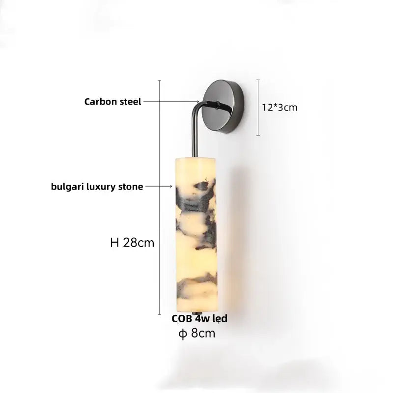 Modern bulgari stone led wall lights bedroom alabaster sconces