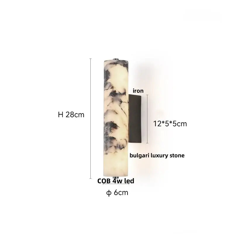 Modern bulgari stone led wall lights bedroom alabaster sconces