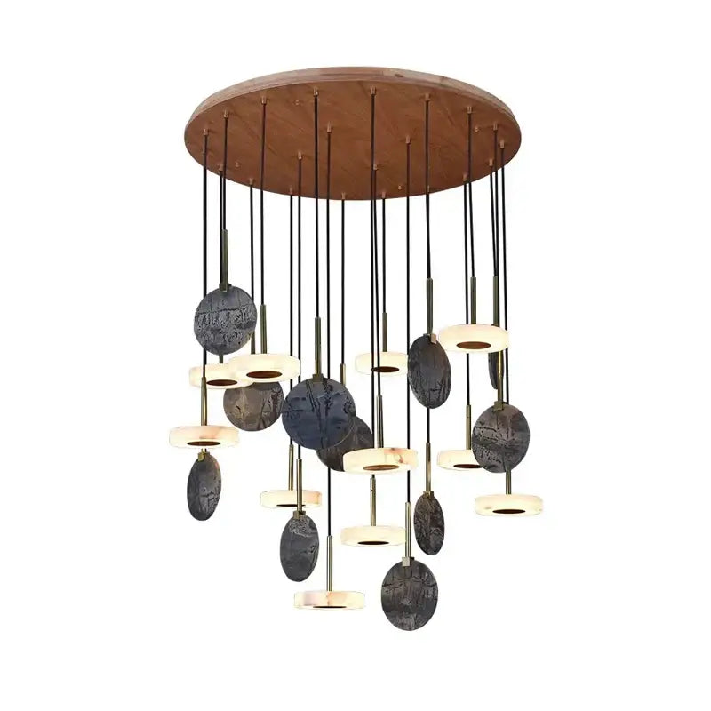 Modern burlywood marble led ceiling chandelier for living room