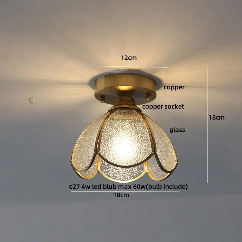 Modern butterfly glass tiffany ceiling light bedroom brass lamp