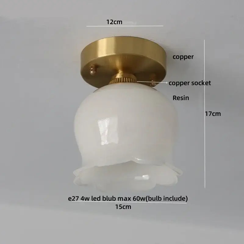Modern butterfly glass tiffany ceiling light bedroom brass lamp
