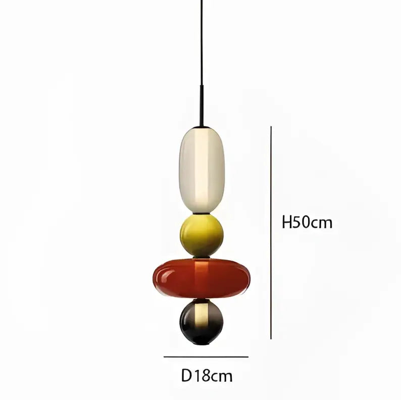 Modern candy glass ceiling hanging chandelier for loft living room