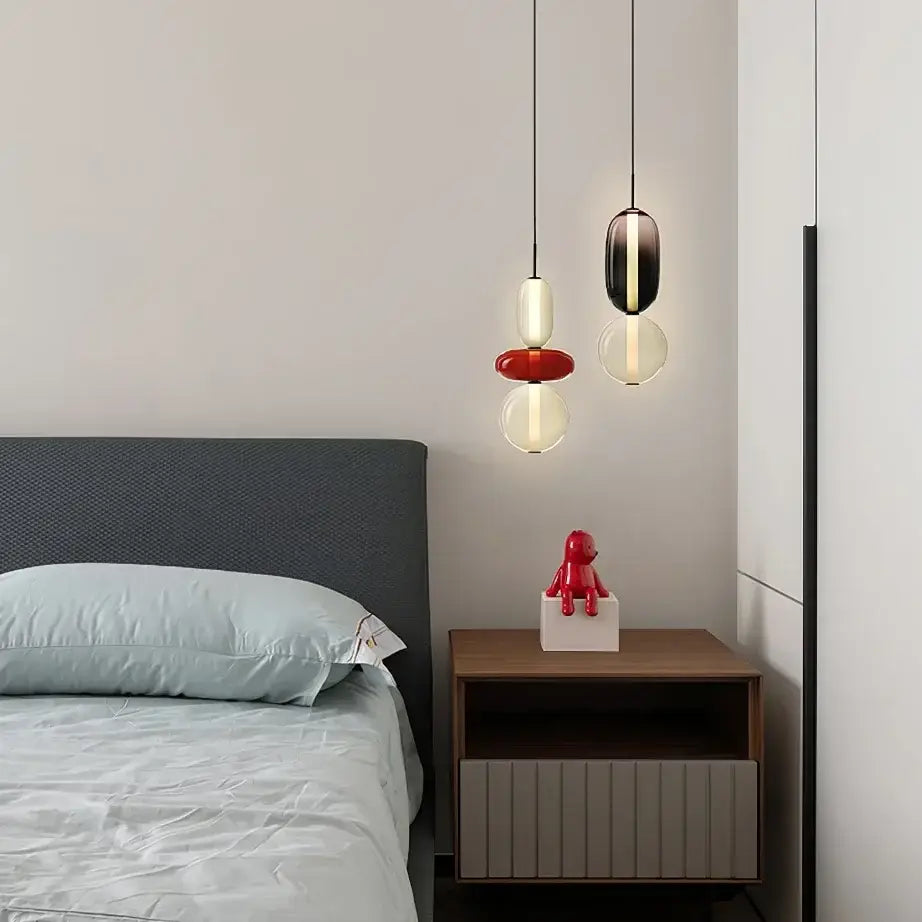 Modern candy glass ceiling hanging chandelier for loft living room