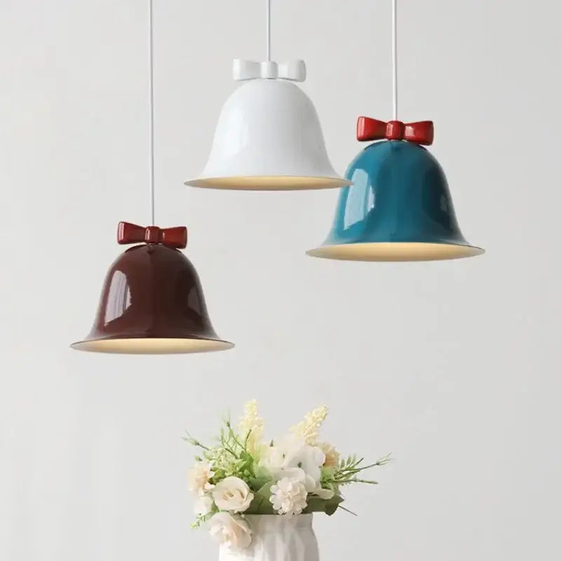 Modern ceramic bowknot bell led lighting fixture for dining room