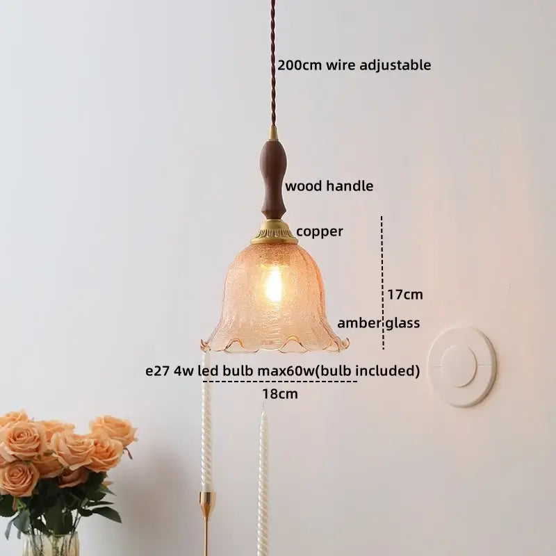 Modern ceramic led pendant light off-white and wood dining room