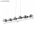 DecorBites modern chrome ball pendant ceiling light with five warm white spherical bulbs for living room lighting