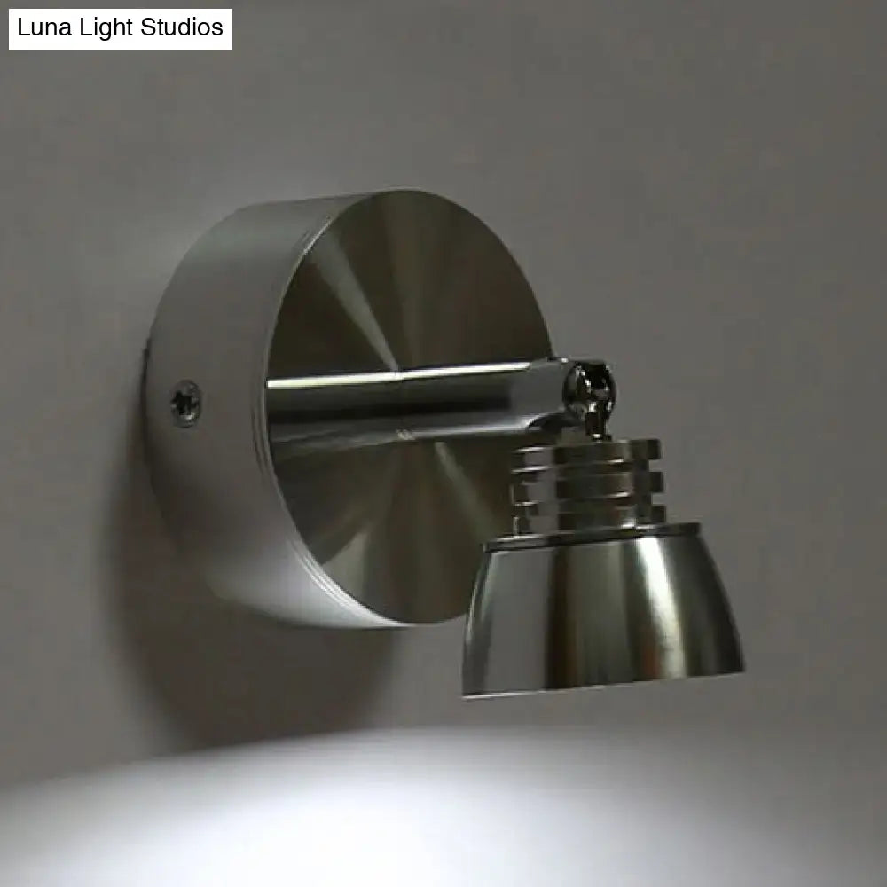 Modern chrome adjustable spotlight wall sconce bedroom white light